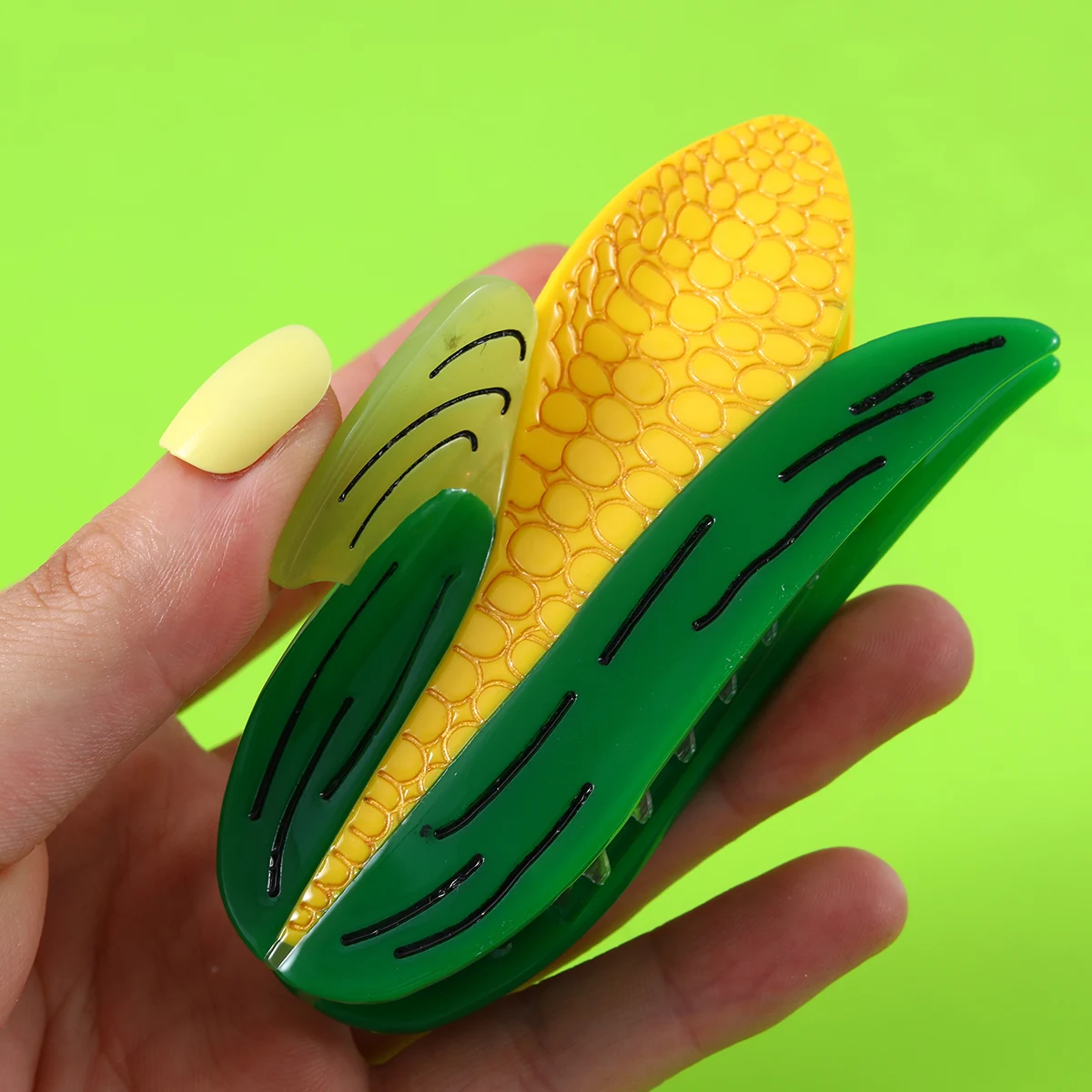 1 acetic acid personalized corn shaped hair claw clip for women's hair clip