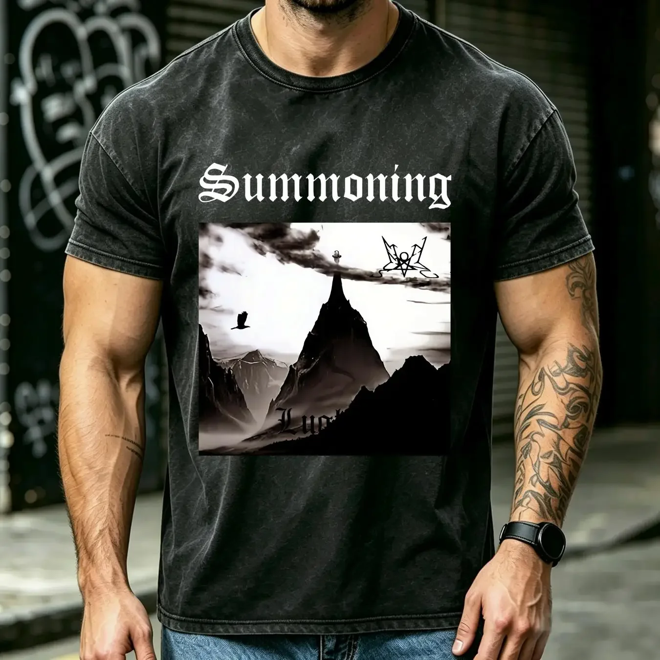 washed T Shirt VTG Summoning band black All sizes S to 345Xl 1F1775 long or short sleeves vintage Washed Unisex homme fashion