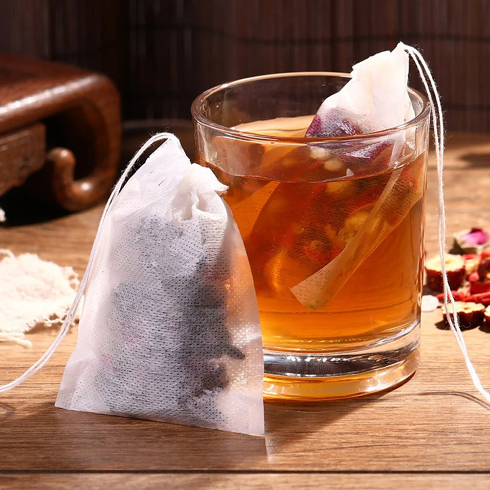 

100Pcs Loose Tea Filter Bags Disposable Drawstring Tea Infuser Bags for Coffee Coffee Filter Strainer Sachets Strainer Bag