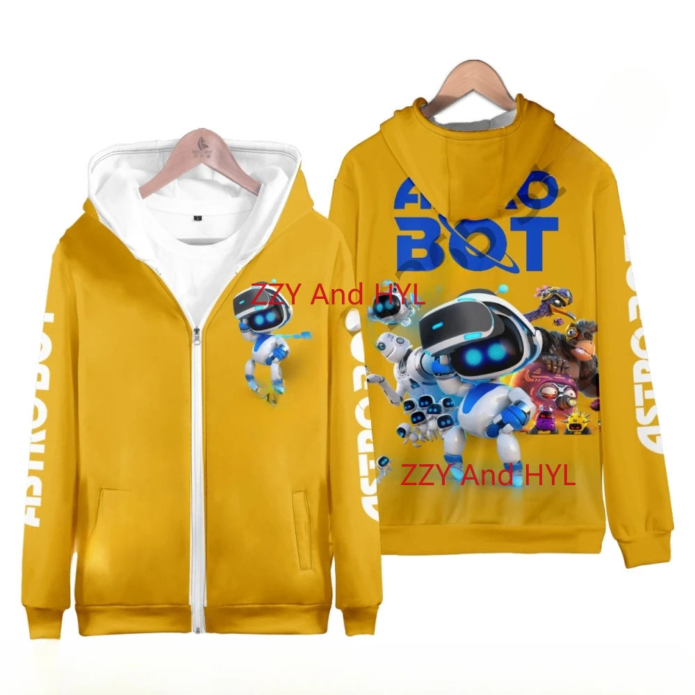 Hot Game ASTRO BOT 3D Print Zip Up Women/Men Hoodie Sweatshirt Boys Girls Kids Adult Long Sleeve Zipper Hooded Jacket Outerwear