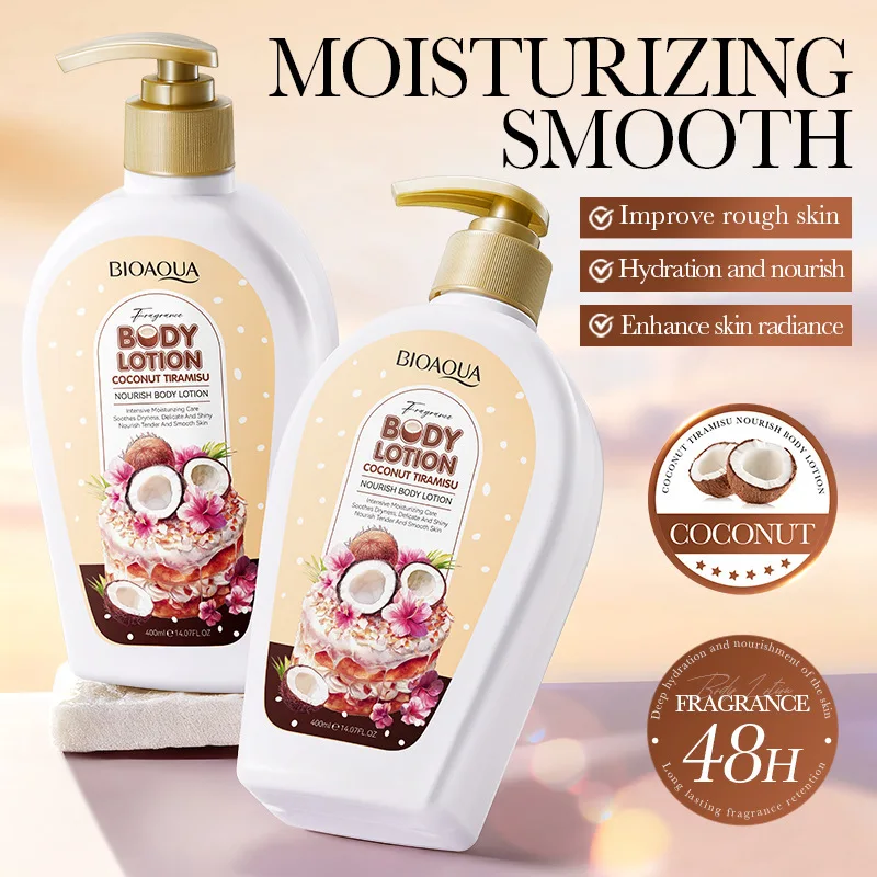 BIOAOUA Body Lotion Coconut Nourishing Deep Moisturizing Improvement Dry Moisturizing Hydrating Body Lotion Skincare