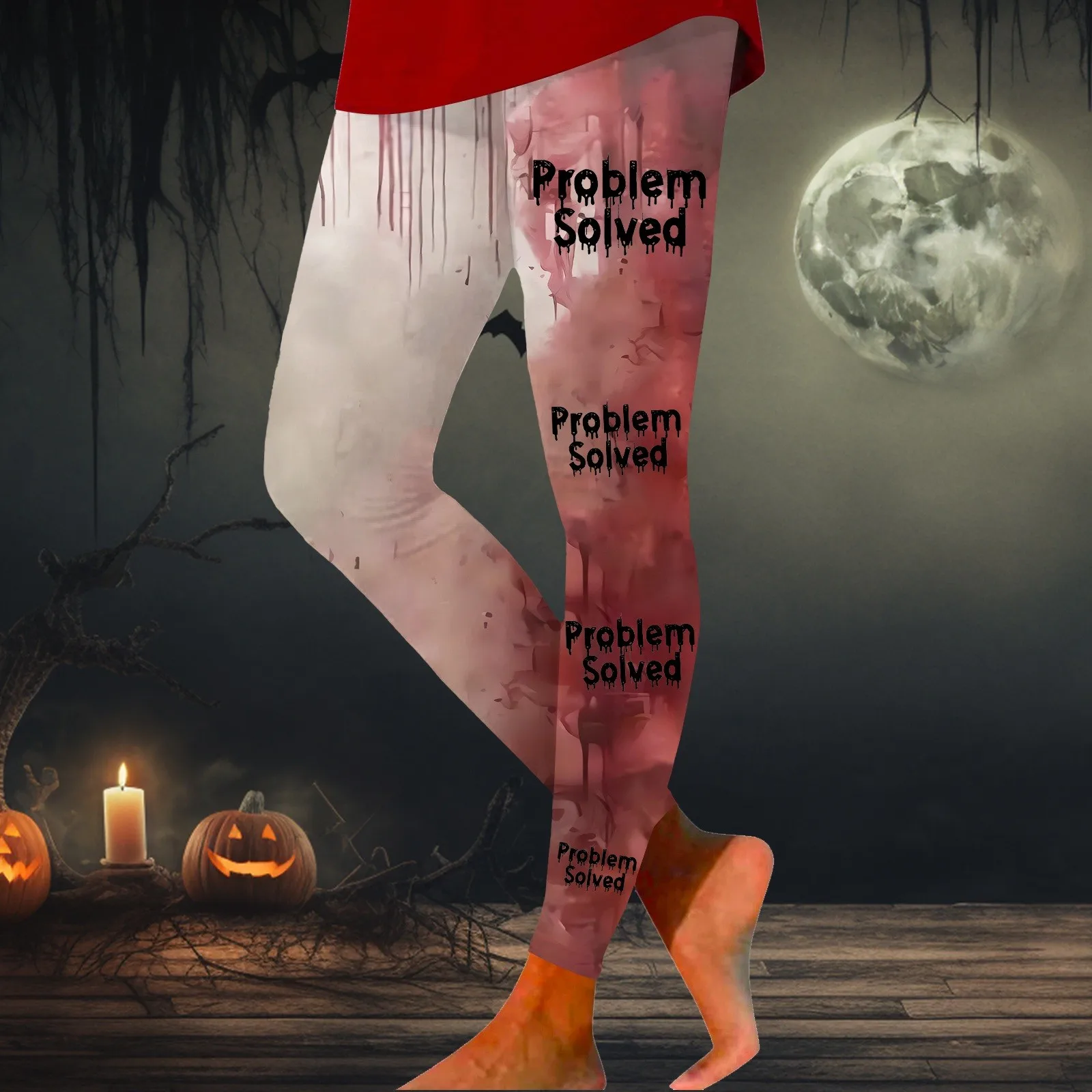 

Women's Halloween Blood Printed Leggings Ladies Halloween Theme Fun Printed Tight Hip Lift Fitness Exercise Leggings Yoga Pants