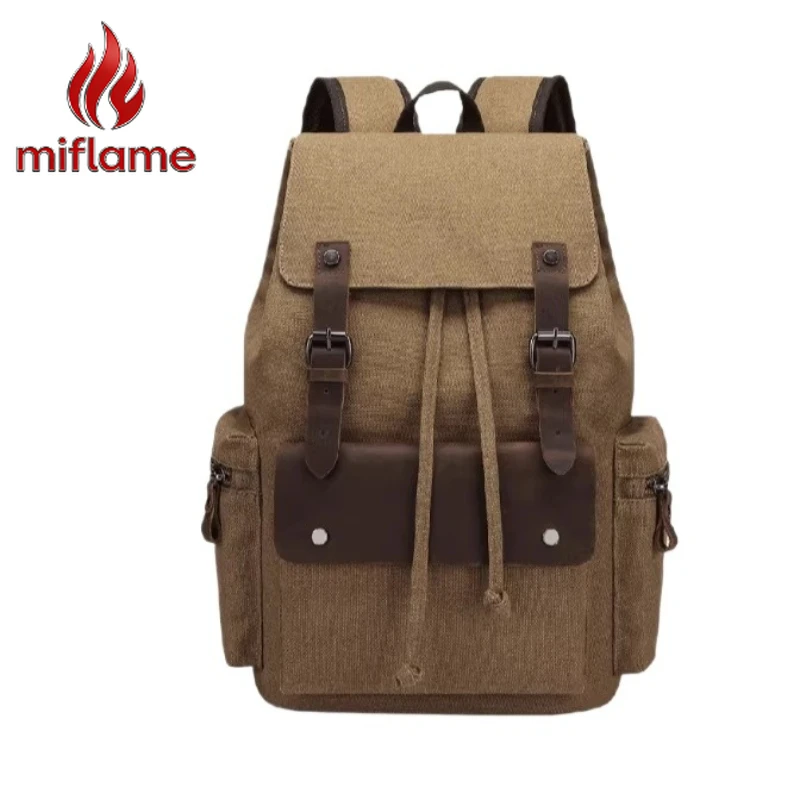 

Винтажный холщовый рюкзак большой вместимости для путешествий, ноутбука, походов, работы, бизнеса и учебы для мужчин