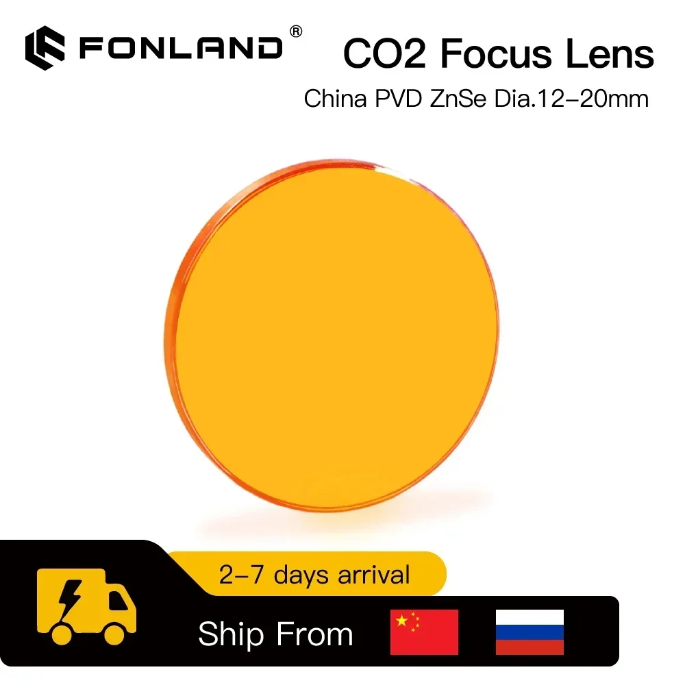 Fonland ZnSe Focus Lens PVD Laser Lens Dia.18/19.05/20 FL38.1/50.8/63.5/76.2/101.6/127mm for CO2 Laser Engraving Cutting Machine