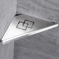 Stainless Steel Bathroom Shelf Shampoo Makeup Shower Storage Shelf Bathroom Wall Mount Corner Organizer Rack
