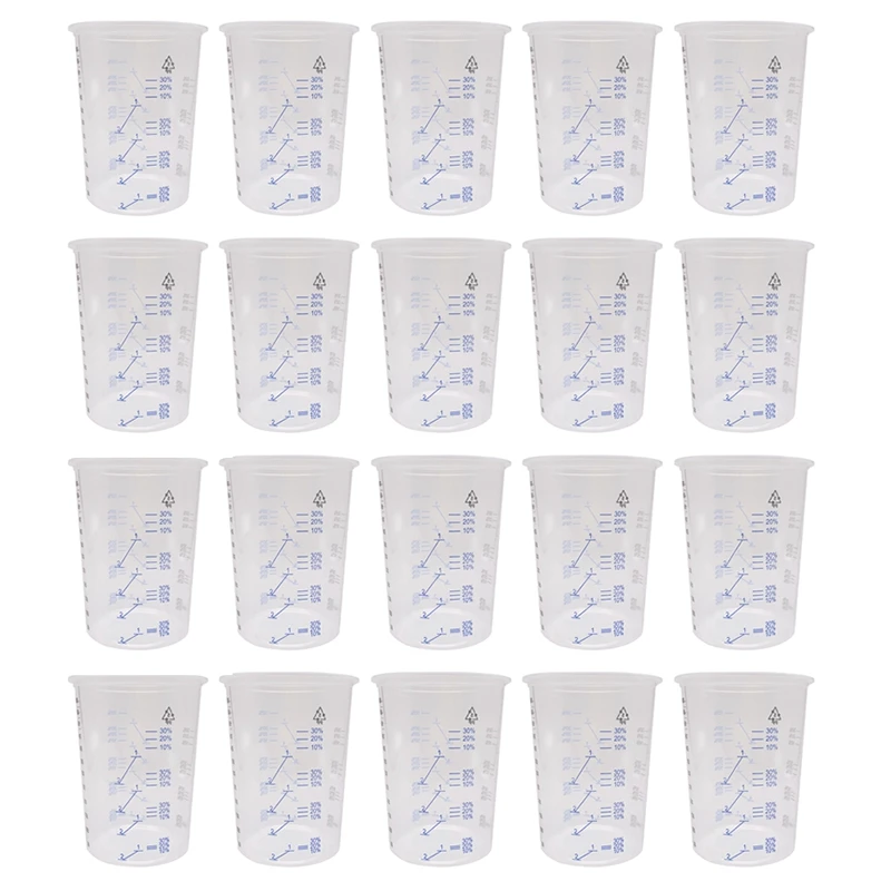 

20Pcs Plastic Disposable Paint Mixing Cup Measurements Cups for Resin Epoxy Pour 600ML