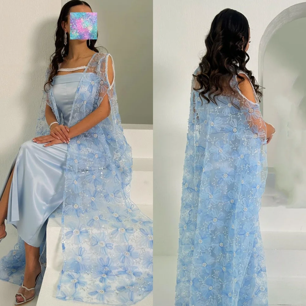 Vestido Midi de satén con lentejuelas y flores, traje fruncido sin tirantes, a medida, ideal para cumpleaños