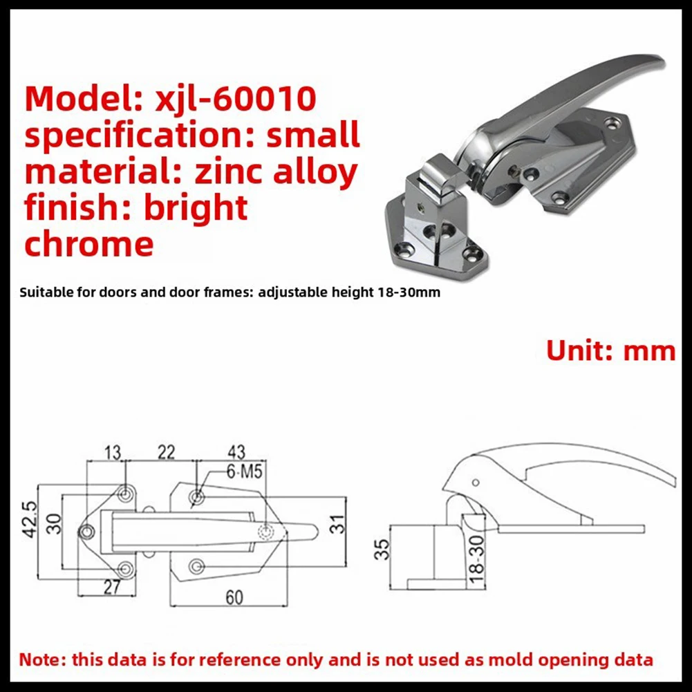 Oven Door Lock Handle Made of Stainless Steel with Adjustable Fit to Support Multiple Oven Door Thickness Standards