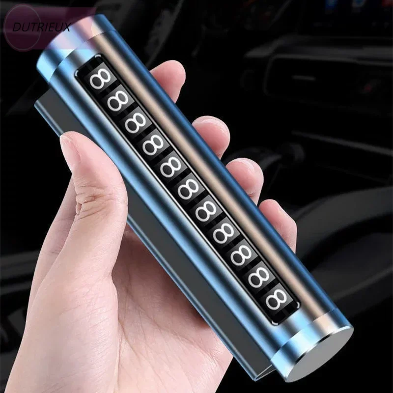 

Metal Car Temporary Parking Card Rotate Phone Number Plate Aluminum Stickers Park Stop In Car-styling Auto Accessories