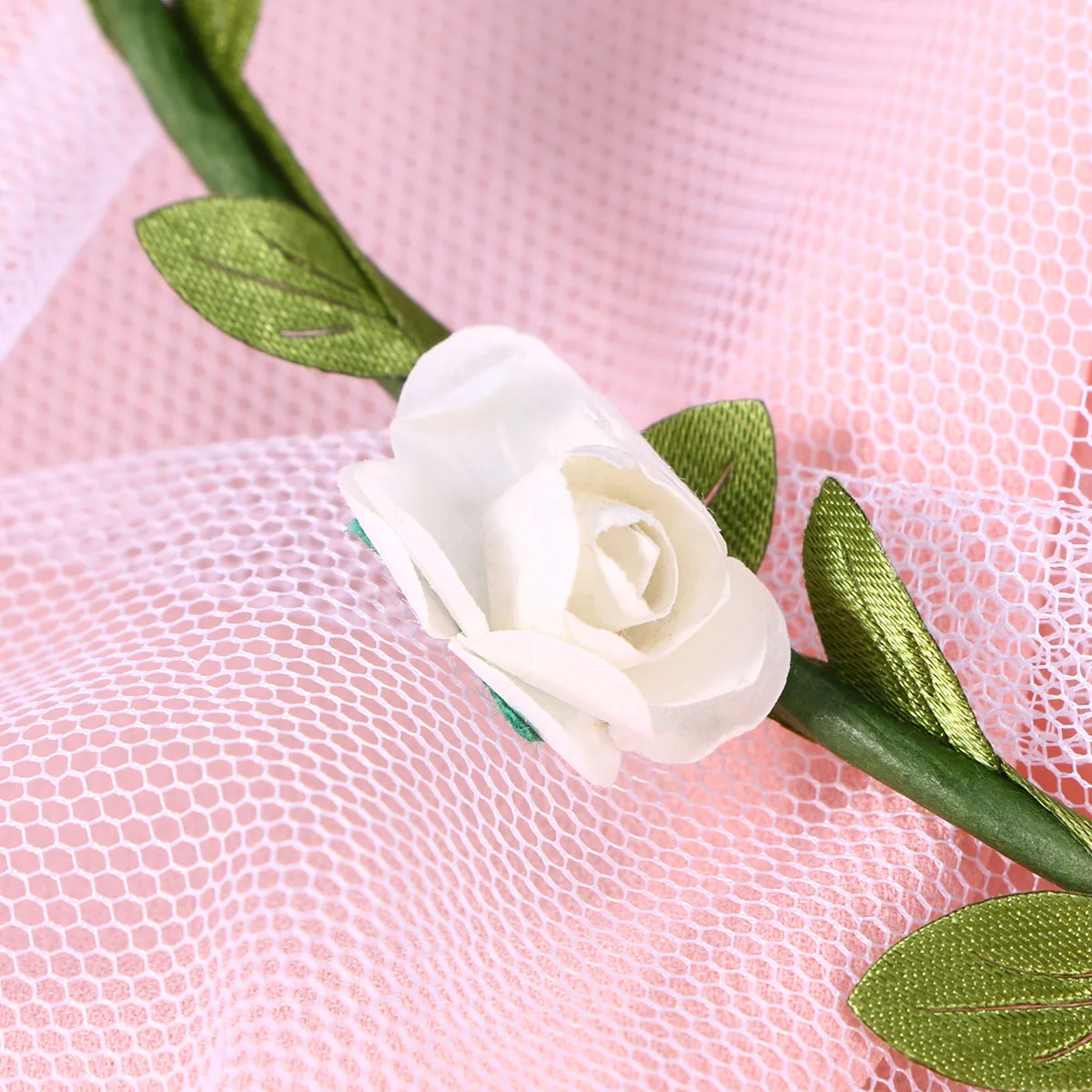 

Floral Hair Garland 19-20cm White Paper Rattan Wedding Bridal Headband Photoshoot Party Accessories Hair Styling