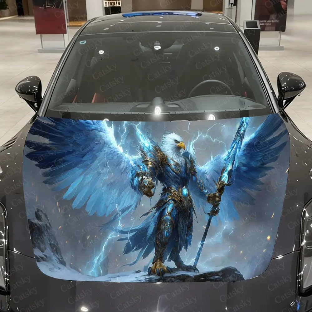 

Виниловая пленка для автомобиля Storm Battle Eagle, водонепроницаемая наклейка на капот из ПВХ, самоклеящаяся устойчивая к царапинам наклейка на крышку двигателя