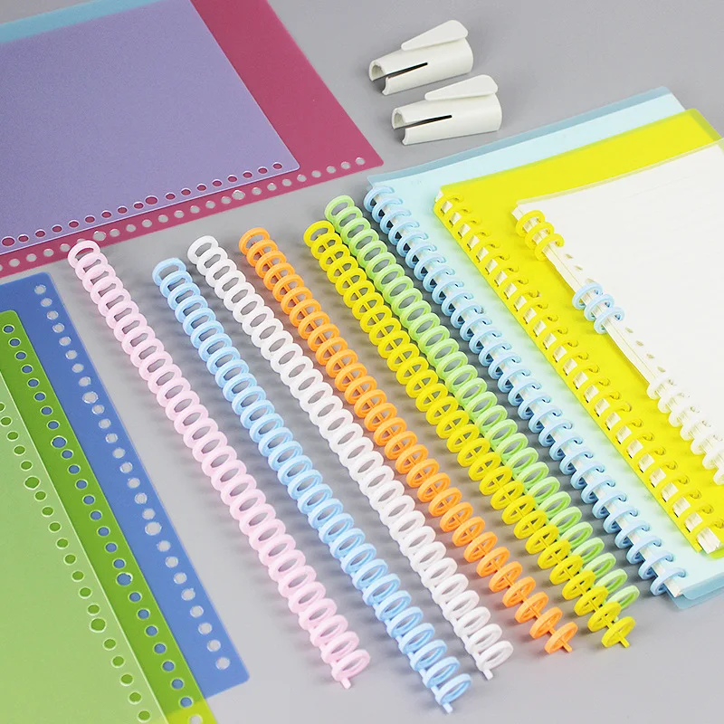 2Pcs 30หลุมแหวนหลวมๆแหวน Binder สำหรับกระดาษเส้นผ่าศูนย์กลาง12มม.ความยาว Shearable DIY Binder A4โน้ตบุ๊ค Diary