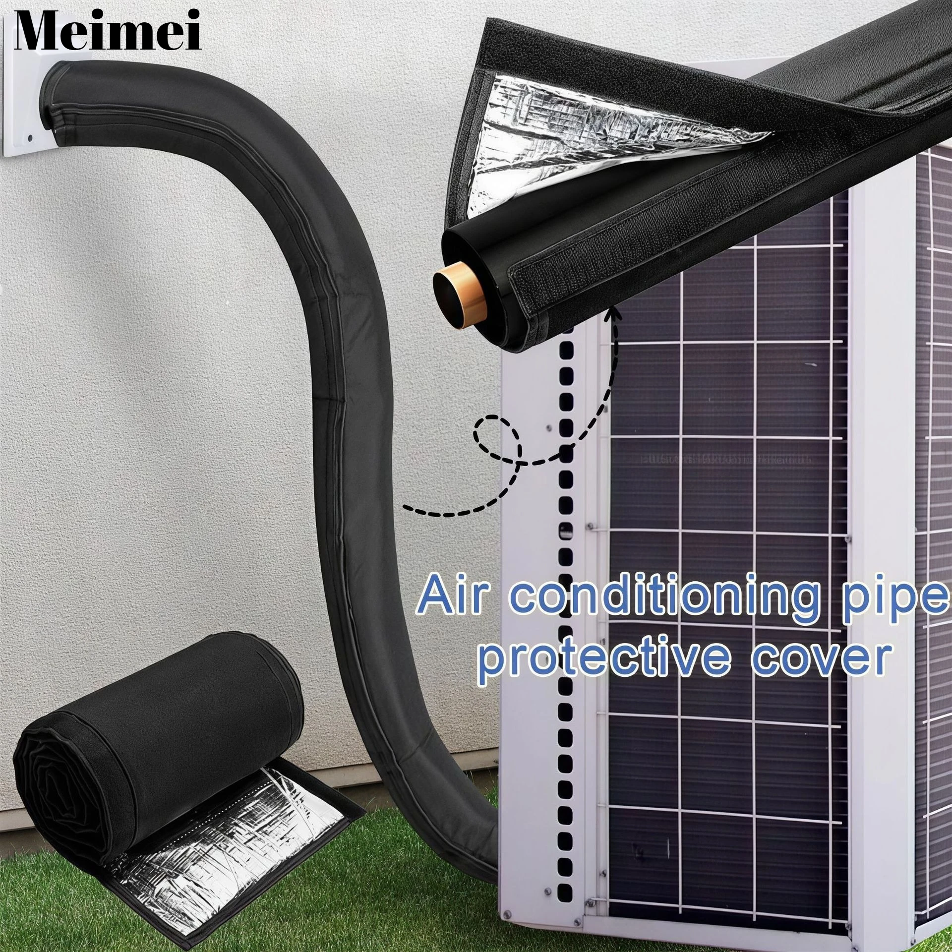 Split Type Air Conditioning Unit Wire Sleeve Insulation Cover Aluminum Foil Insula Air Conditioning Copper Tube Protective Cover