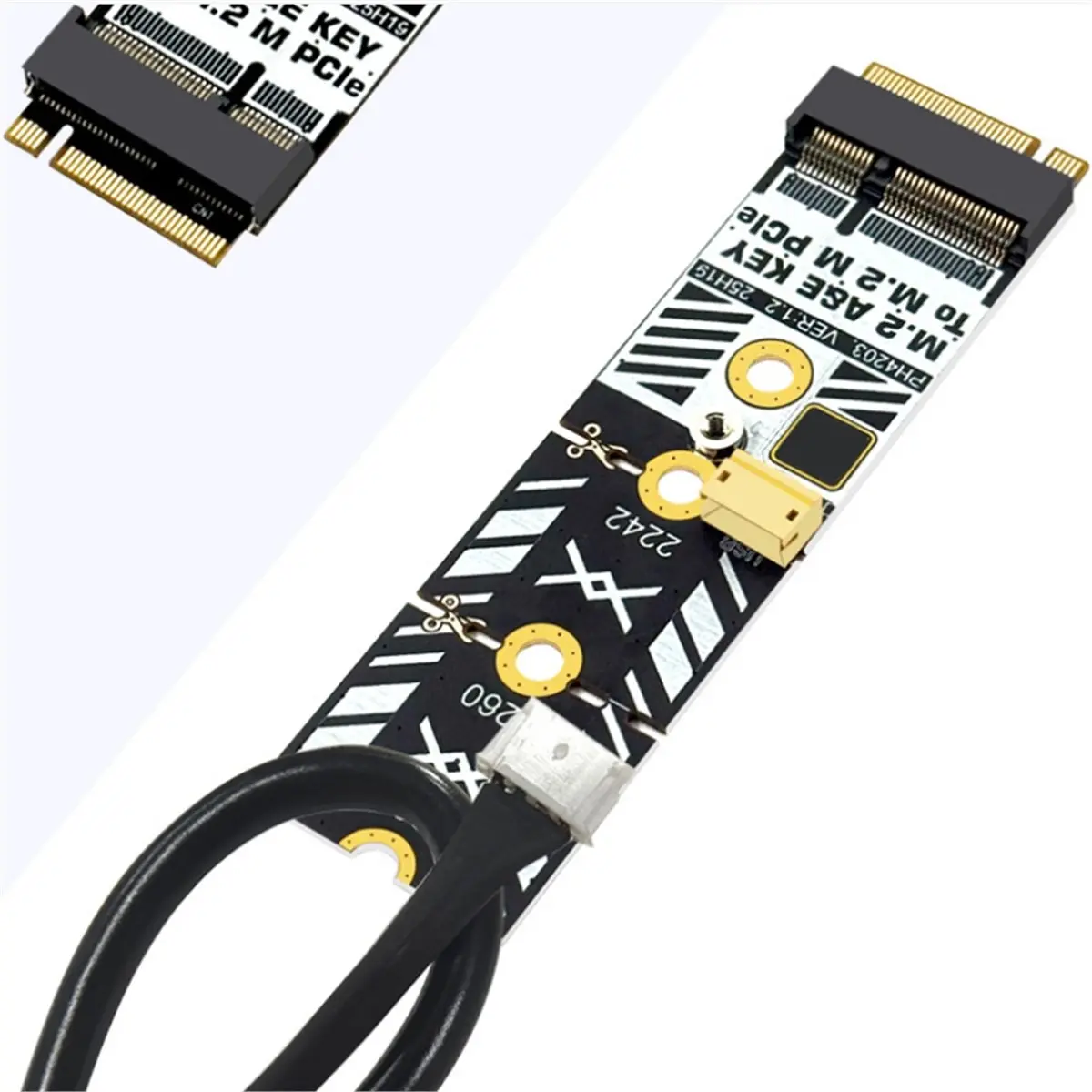 

M2 A+E Key to M2 NVME Adapter Converter M.2 Wifi Interface A/E to M Key Expansion Card for 2230 2242
