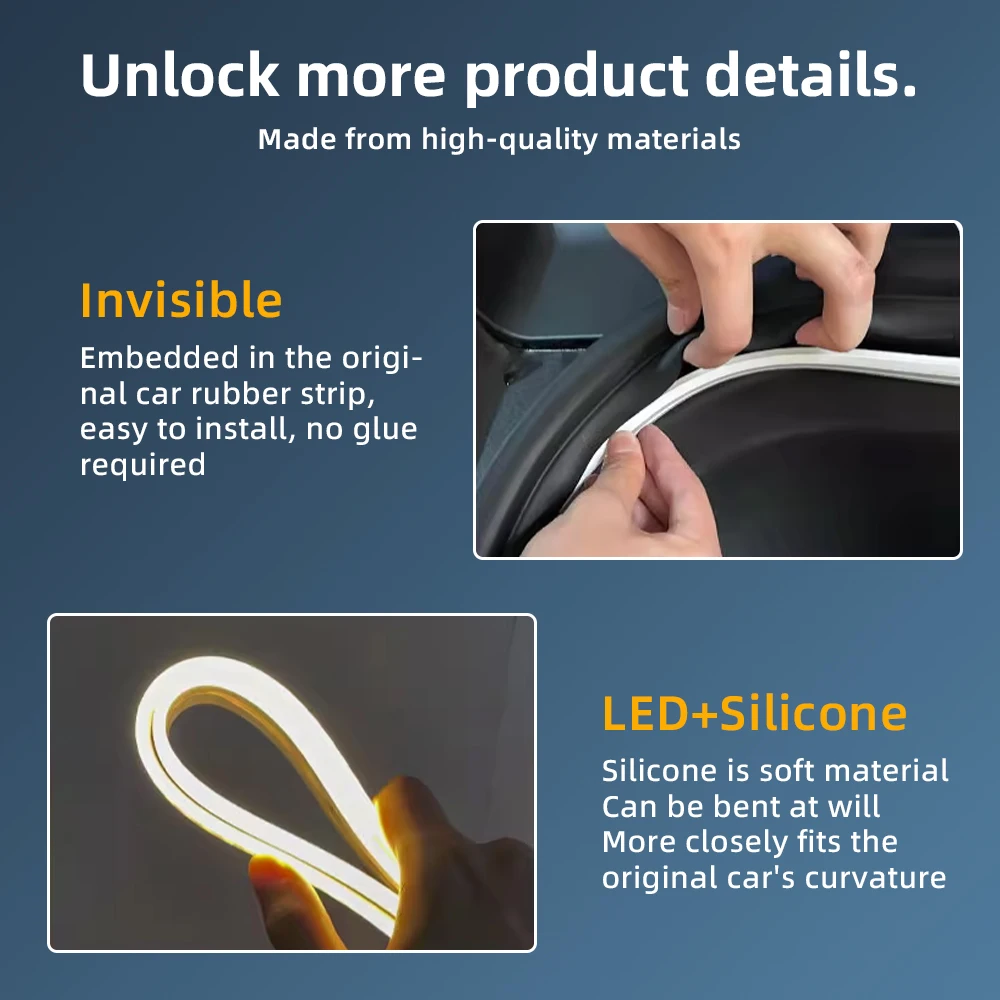 شريط إضاءة صندوق السيارة الخلفي لسيارة VW Volkswagen ID.3 ID.4 Crozz GTX ID.6 X Pro 2021-2025 إضاءة LED ساطعة من السيليكون 12 فولت #5