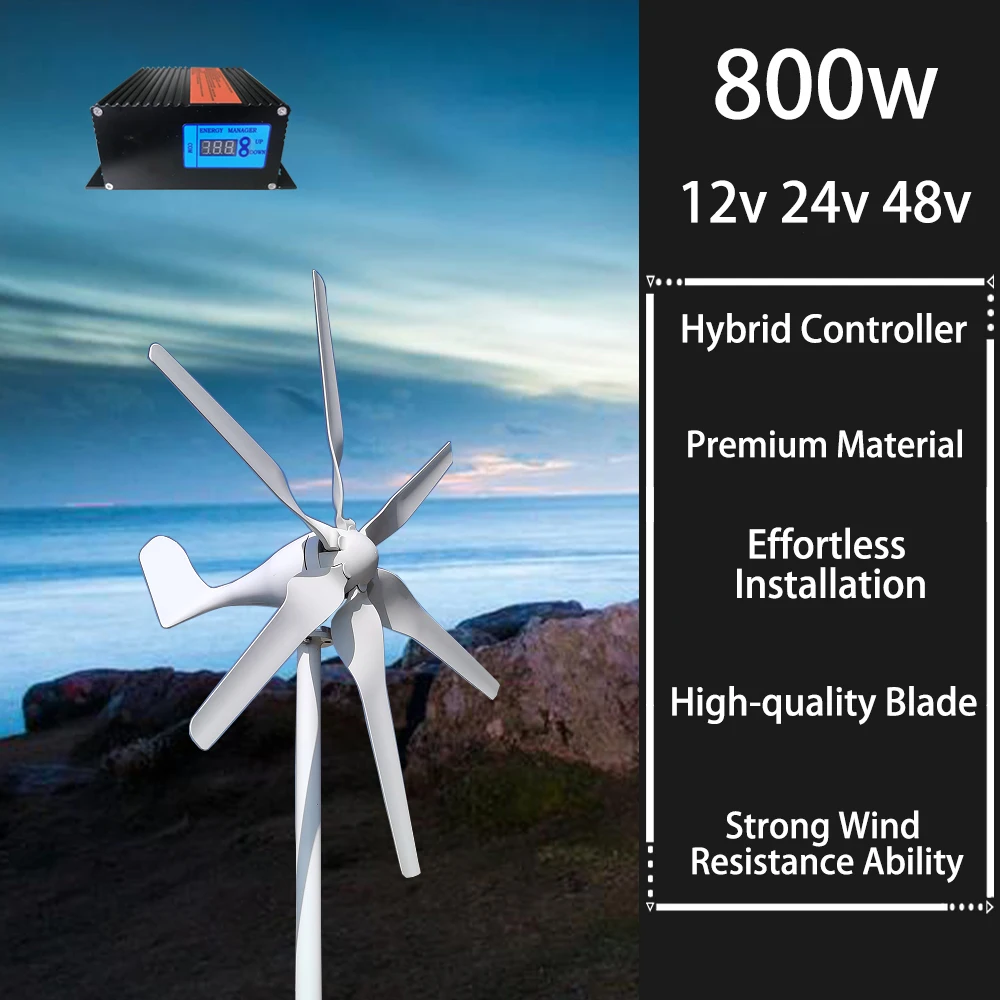 Horizontal Axis 3KW 1500W 4KW 800W Wind Turbine 48V/24V Alternative Energy Generator AC Output Household Farm Complete Kit