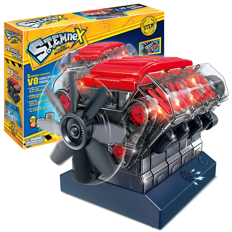 Simulation Engine Toy V8 Model Kits Puzzle Engines Toys Children Adult Toys High Tech Eight-Cylinder Car Engine Model Toy