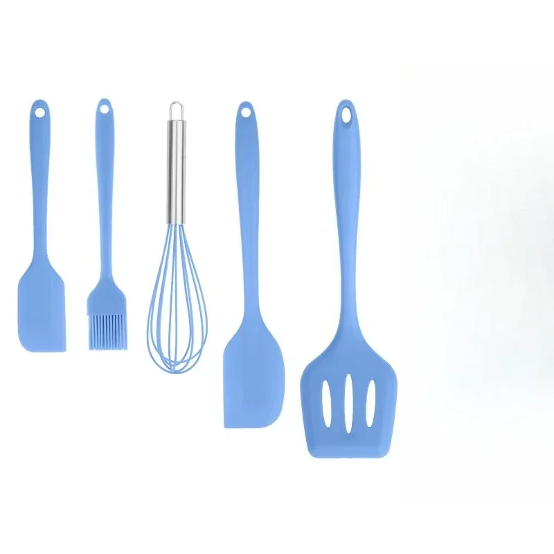 

Silicone Cookware Set 5 Spatula Egg Beater Brush Kitchen Cookware Cake Baking Set