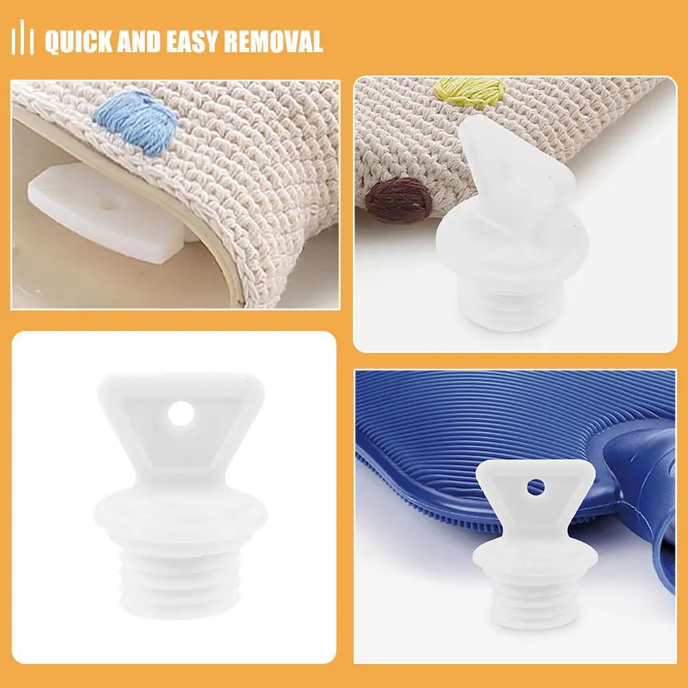 2 Pcs Plug for Hot Water Sack Bottle Plastic Sealing Stopper Leak Proof Bottles Replacement Cap White