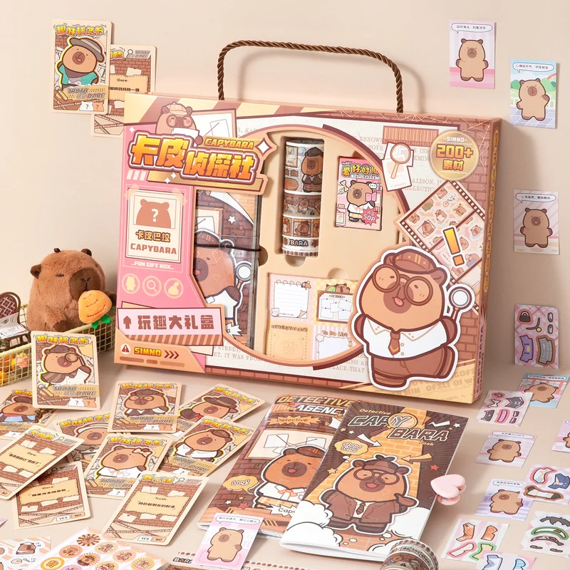 

Capibala Detective Agency Handbook Set Handbook Surprise Gift Box Handmade Changing Stickers Set