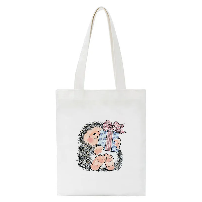 

Сказочная сумка через плечо «Маленький ежик», женская повседневная сумка для покупок, экологически чистая сумка, школьная сумка для студентов, сумка для фитнеса, портативная большая сумка