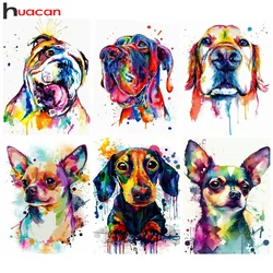 Huacan 5d Diy Diamond Painting Animal Full Drill Mosaic Dog Colorful Art Handmade Gift Set Home Decoration