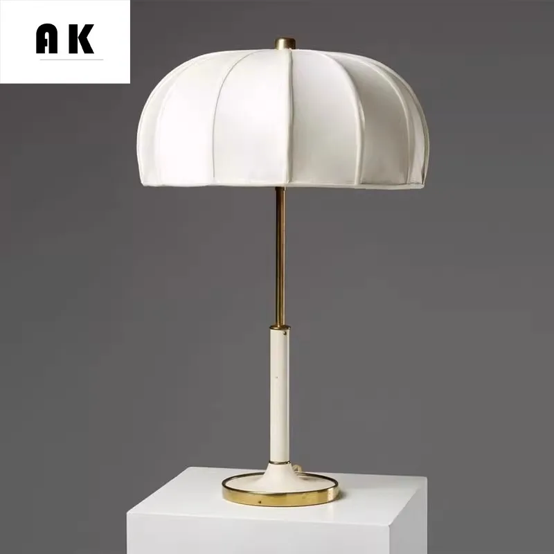 

Post-Modern Light Luxury Leather Artistic Table Lamp Design Model Room Hall Bedroom Bedside