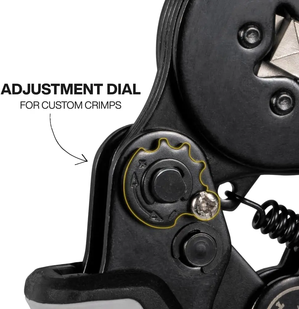 Ratcheting Square Crimper Pliers Set with 1200 Terminals and Soft Case for Electrical Work