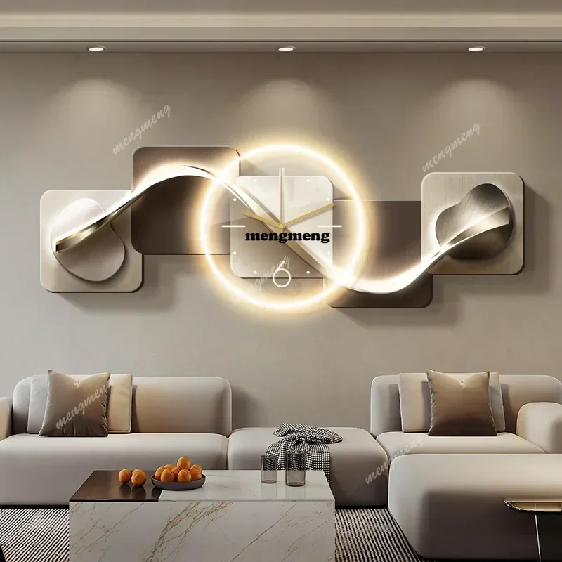 R Aesthetic Bathroom Wall Clock Silent Nordic Light Living Room Digital Wall Clock Large Bedroom Relojes De Pared Home Decoratio