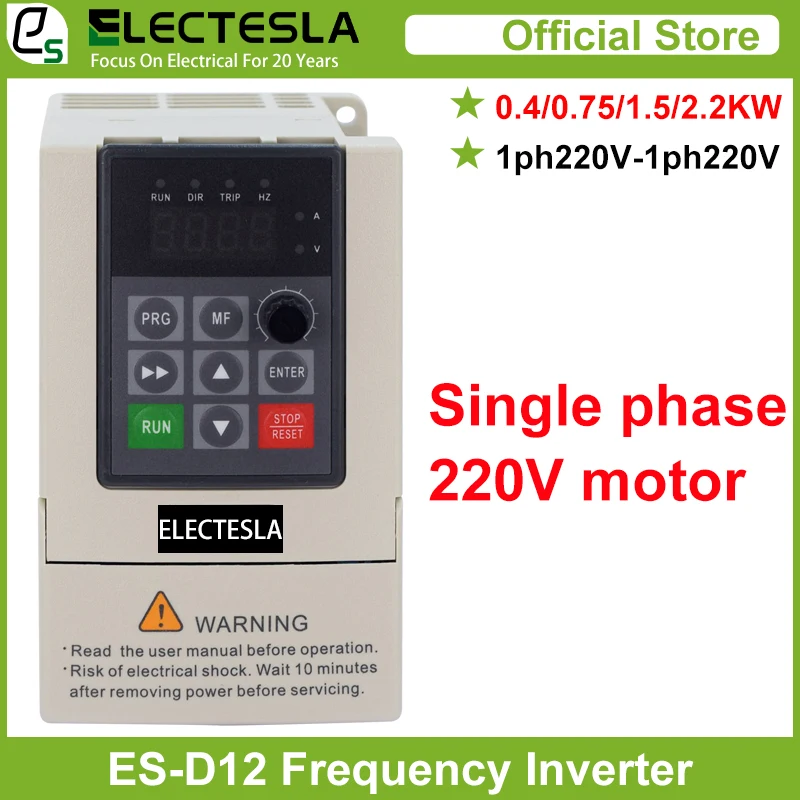 

Inverter 1ph 220V Single-Phase Variable Frequency Drive VFD Converter 0.4/0.75/1.5/2.2KW for Motor Speed Vector Control