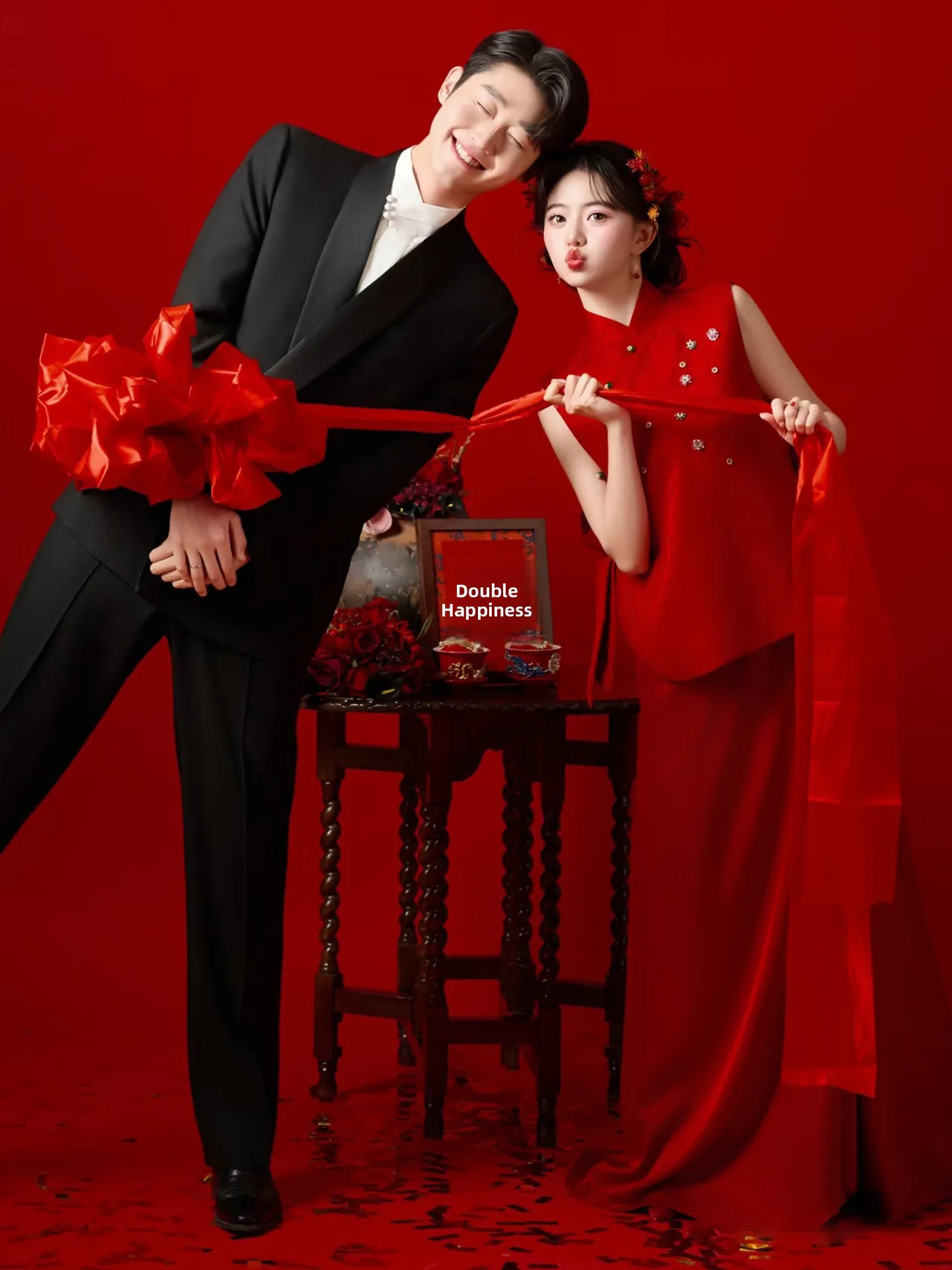 

Красное свадебное платье в китайском стиле для церемонии помолвки, новое, элитное, в национальном стиле, с длинной юбкой