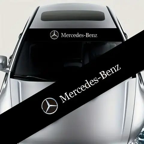 메르세데스 벤츠 자동차 앞 유리용 쉐이드 스티커, 메르세데스 벤츠 B R G 클래스 GLK GLA C200 E200 E300 C200L S400, 3D 맞춤형 스티커