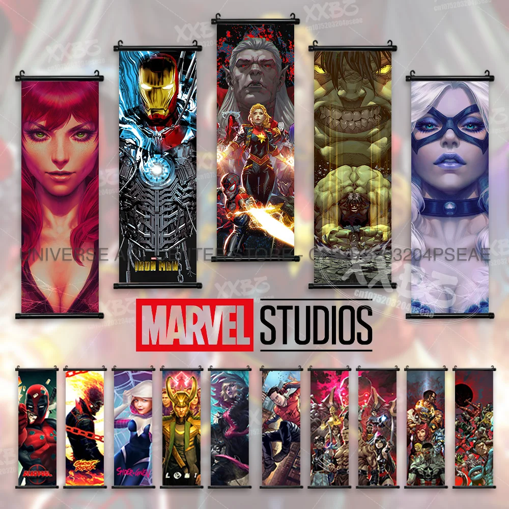 

The Avengers Poster Marvel Wallpaper Iron Man Home Decoration Spider Man Hanging Painting Hulk Wall Artwork Venom Scroll Picture