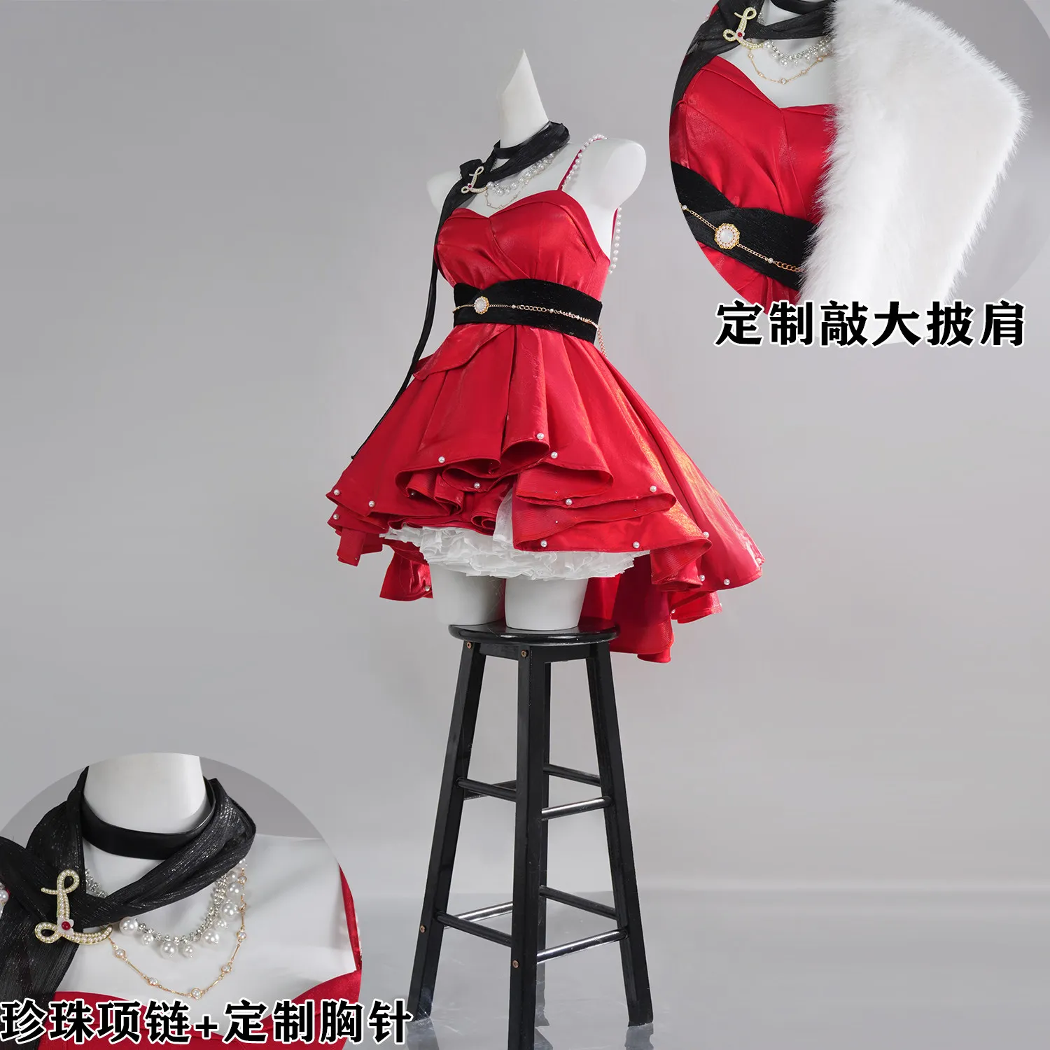 

Light and Night Female Lead The Thorn Birds Red Dress Evan‌ Birthday Outfit Cosplay Costume Full Set Halloween Christmas AniMuse