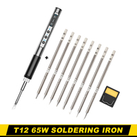 PTS100 T12 Soldering Iron PD Power Supply 65W Digital Display Adjustable Fast Heating Portable Soldering Iron Kit