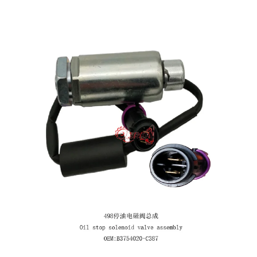 Excavator electrical parts oil stop solenoid valve assmbly for DACHAI 498 B3754020-C387