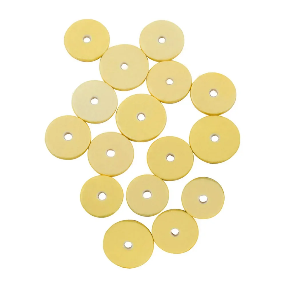 16Pcs/Set Flute Key Pads Yellow Cork Pad Leather Cushion Flute Pads Accessories Woodwind Musical Instrument Replacement Parts