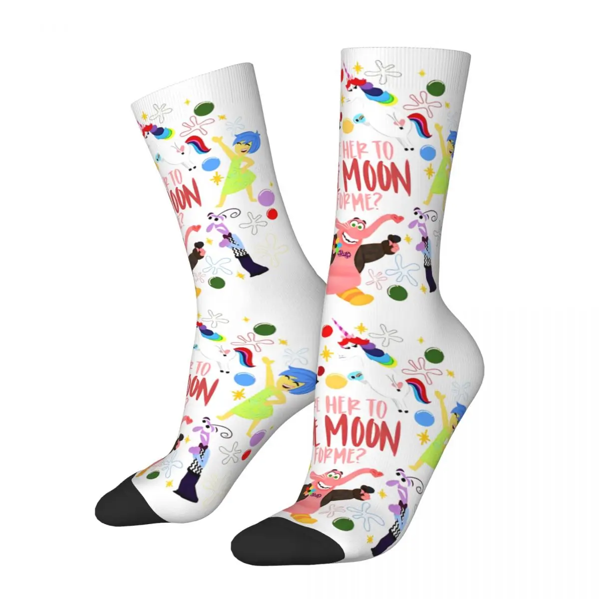 Hip-hop Take Her To The Moon For Me Inside Out Basketball Socks Polyester Long Socks for Women Men Breathable