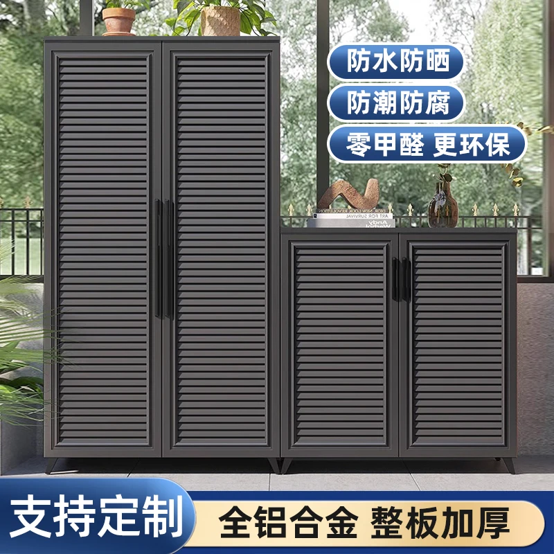 

Aluminum Alloy Outdoor Locker Courtyard Villa Garden Waterproof Sunscreen Storage Cabinet Large Capacity Glove Cabinet Toolbox