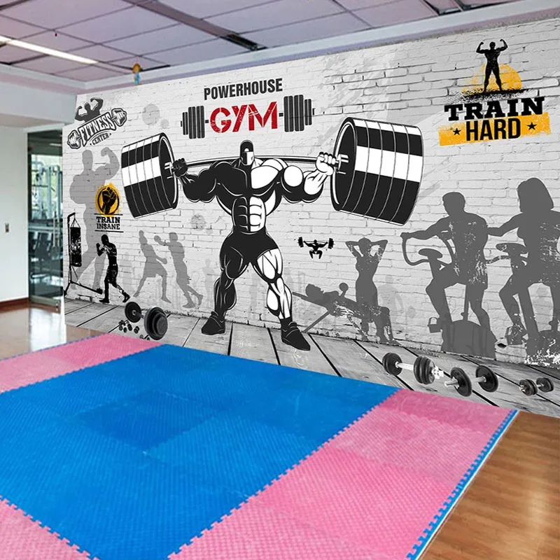 Custom Any Size Photo Mural Wallpaper 3D Sports Graffiti Wall Gym Background Wall Painting Home Decor Abstract Wall Covering