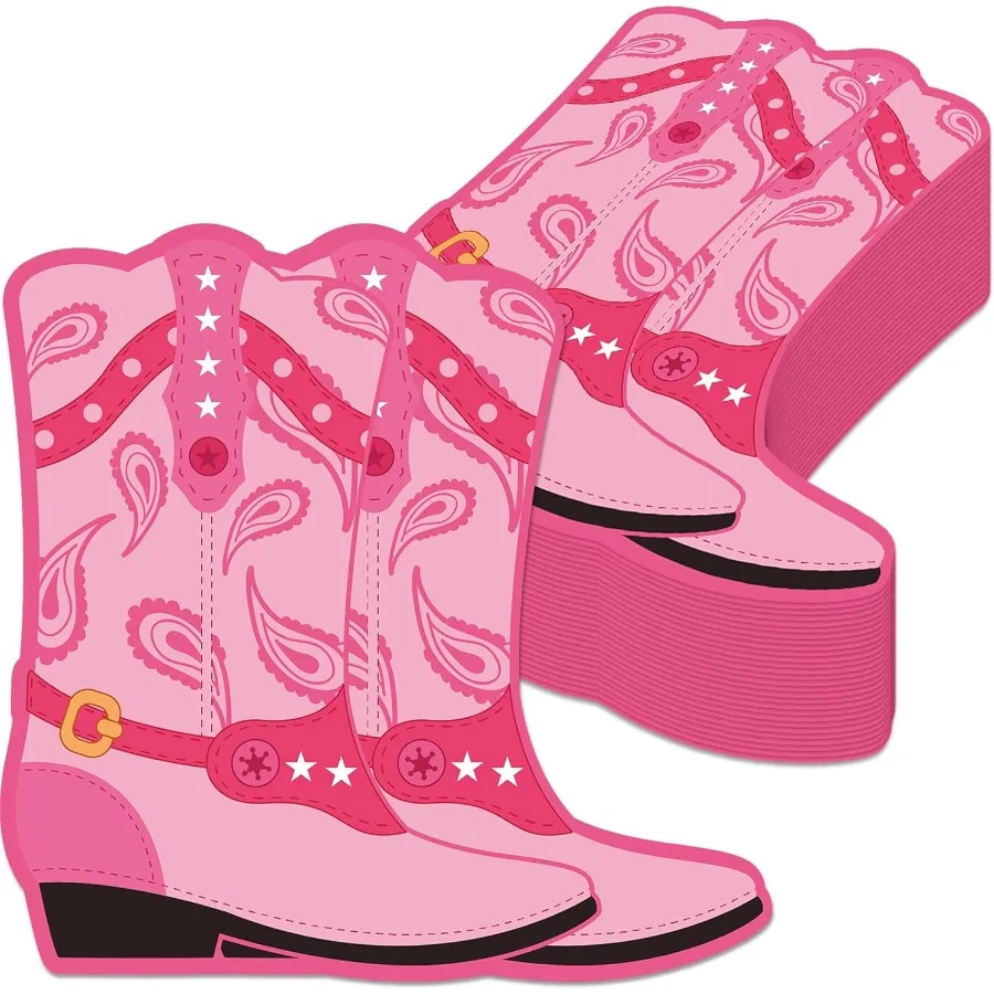 

50 шт. ковбойские сапоги-ковбойки, бумажные киски, бумажное полотенце для рук «Дикий Запад» для девочек, украшения для детского душа в стиле пастушки, западная ковбойка Luh