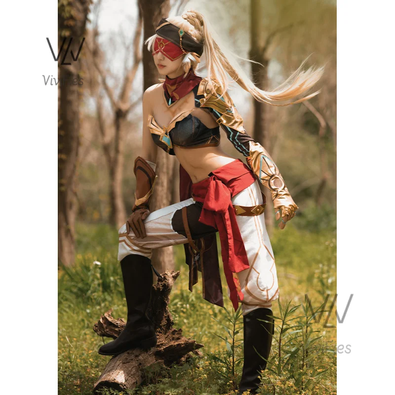 

Anime Game Genshin Impact The Eremites Desert Clearwater Cosplay Costume Wig Sumeru Outfit Hallowen Sexy Woman Suit