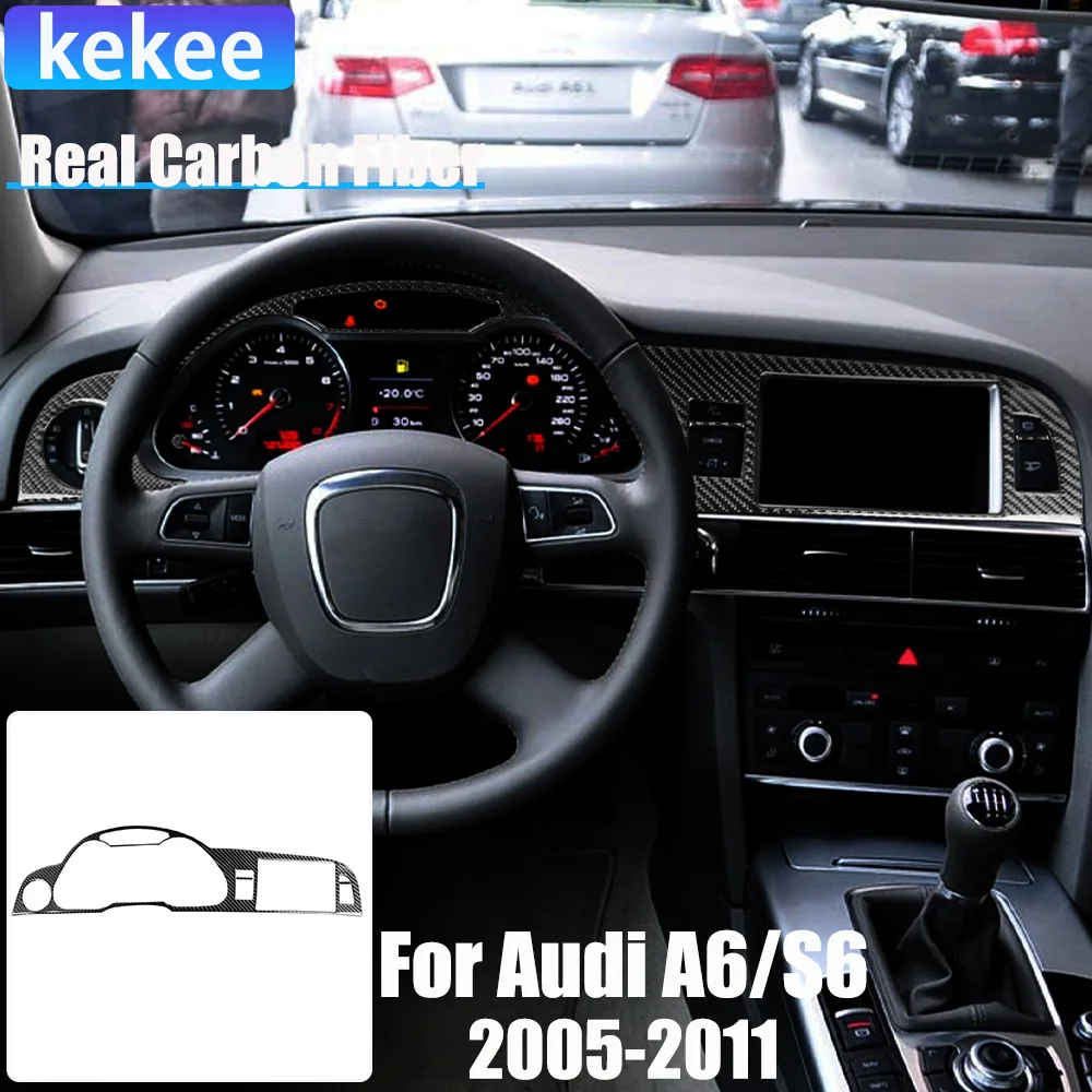 

Real Carbon Fiber Car Accessories Speedometer Trim Cover Soft Sticker For Audi A6/S6 C6 2005 2006 2007 2008 2009 2010 2011