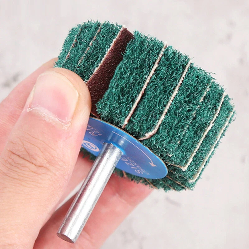 1 قطعة عجلة تلميع تلميع رفرف 120 #   180 #   240 #   320 #   حصى النايلون تجوب قرص جلخ الخشب المعدني 6 مم عرقوب