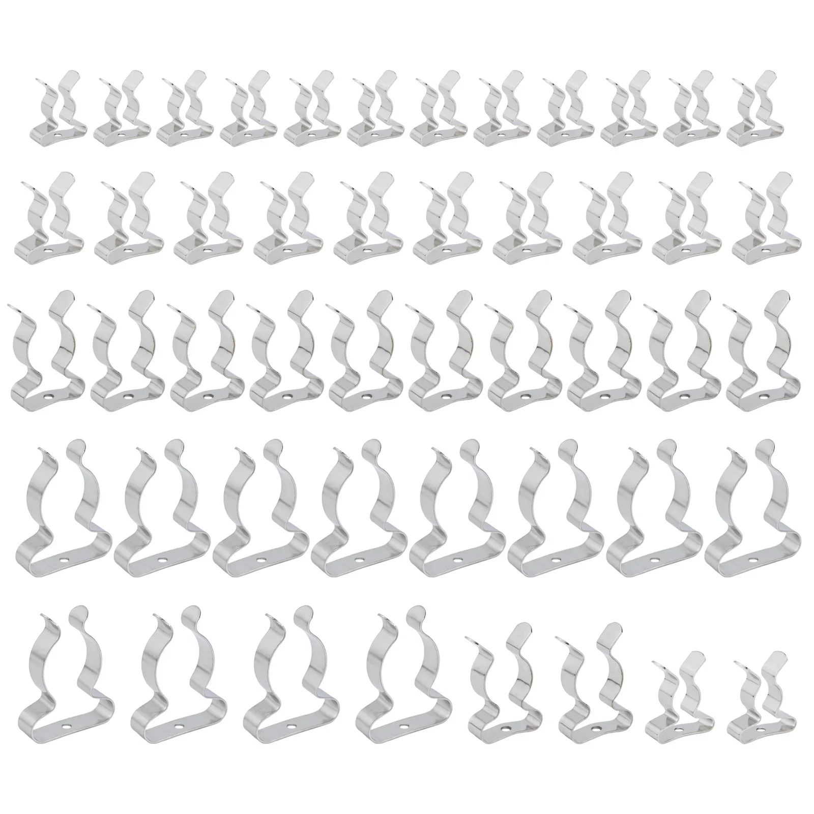 

48 Assorted Tool Spring Terry Clips for Heavy Duty Storage in Garage Shed or Patio for Organizing Tools and Accessories