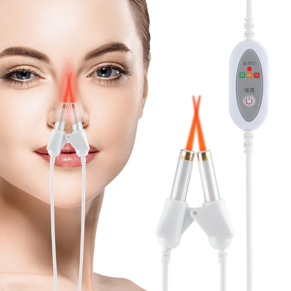 Máquina de terapia láser para rinitis, sinusitis, 650nm, cuidado de la nariz, dispositivo de masaje, tratamiento láser, cuidado de la salud, envío directo, USB