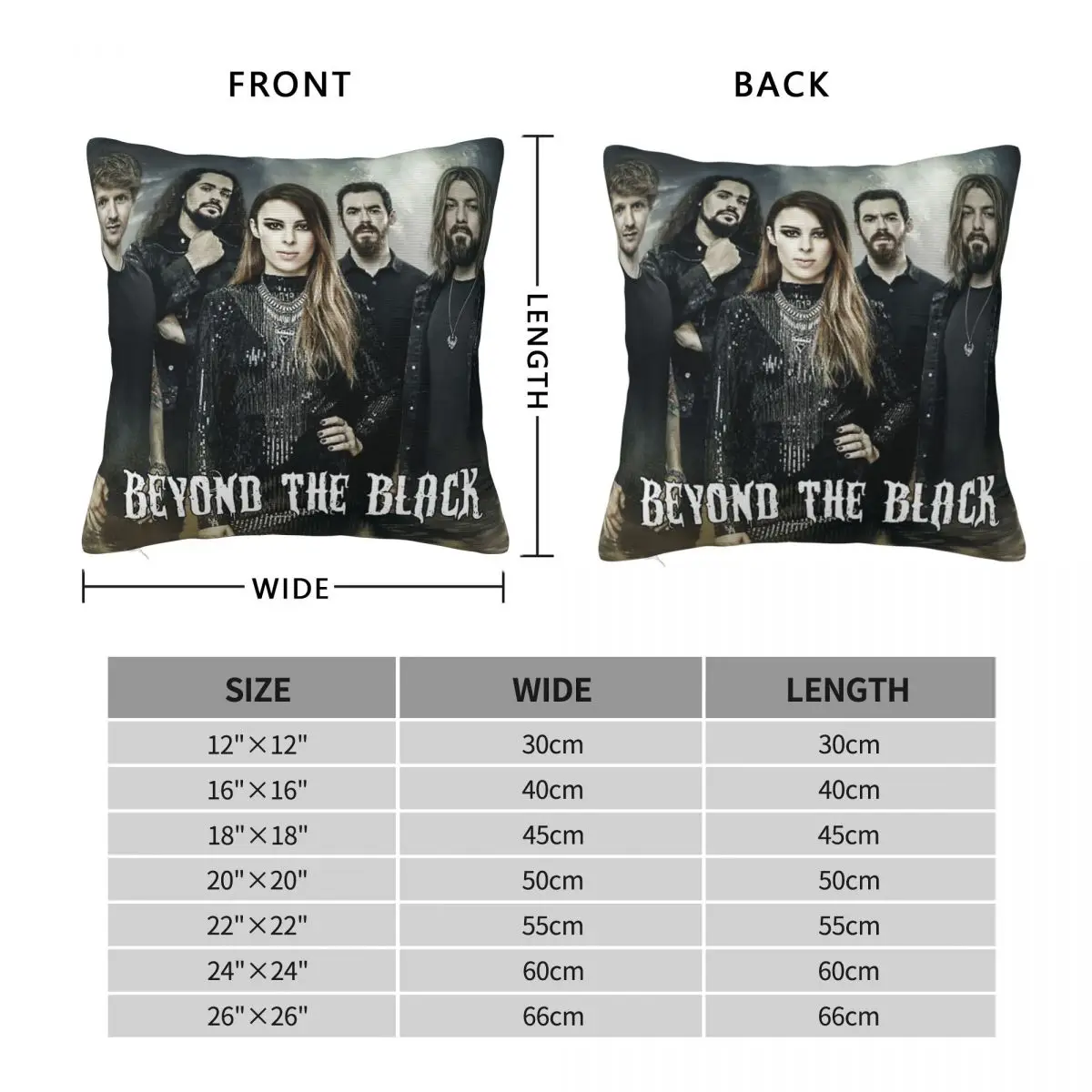 Beyond The Black Band Tour Square Pillowcase Polyester Linen Velvet Pattern Zip Decor Home Cushion Cover