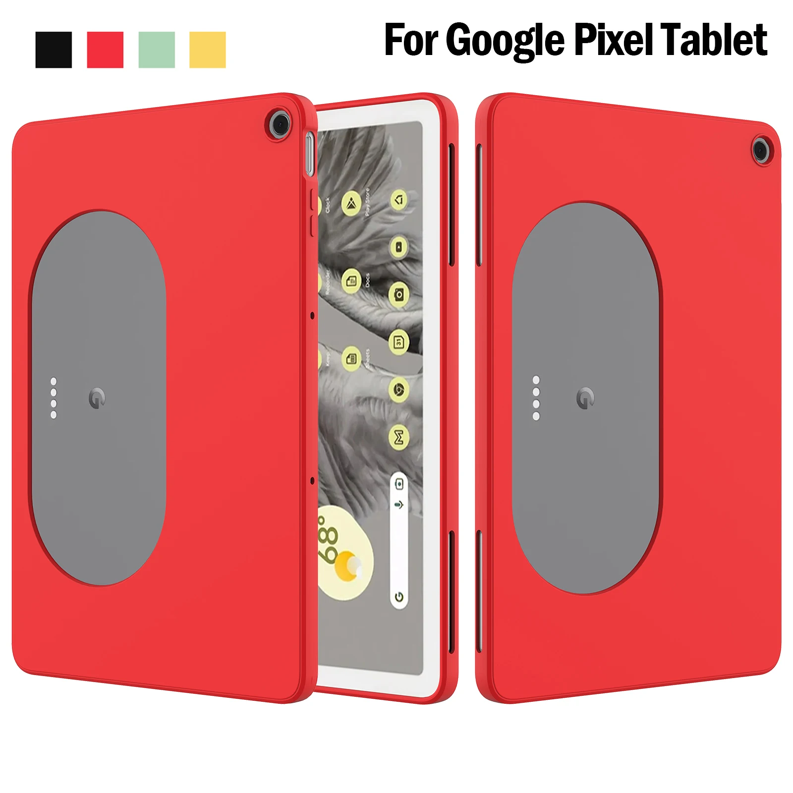 Shockproof Funda for Google Pixel Tablet 10.95'' Case Liquid Silicone Protection Soft Cover with Silicone Strap