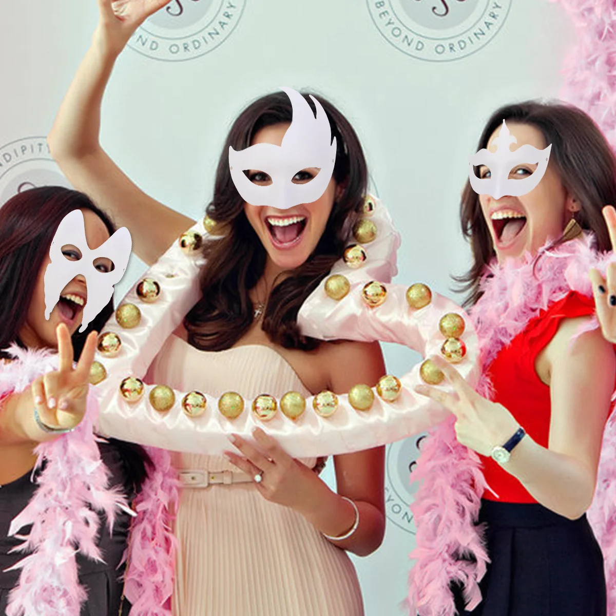 10 Buah Masker Kerajinan Putih Set Masker Pesta Dekoratif Diy untuk Anak-anak Cosplay Gaun Mewah Hewan (Mahkota Rusa +
