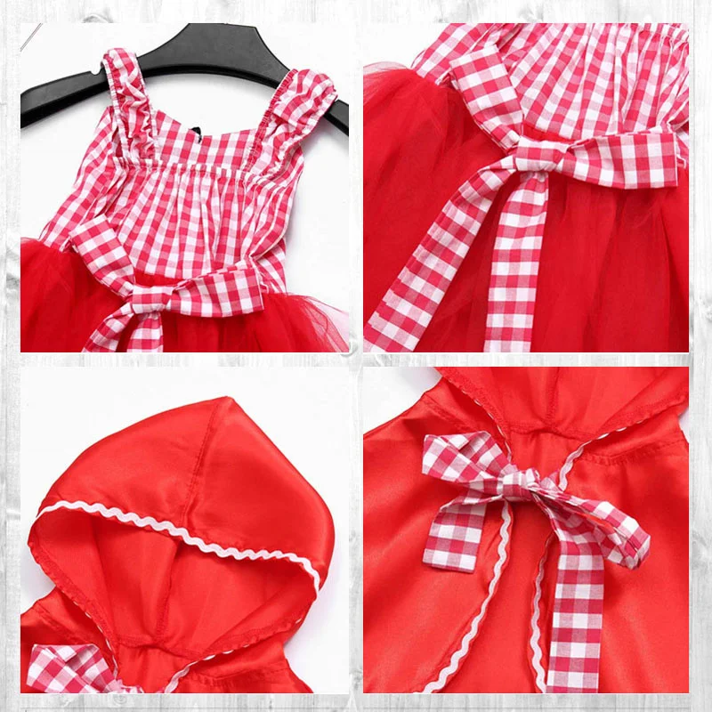 Costume d'Halloween du Petit Chaperon Rouge pour Bol, Robe de Bébé avec Cape